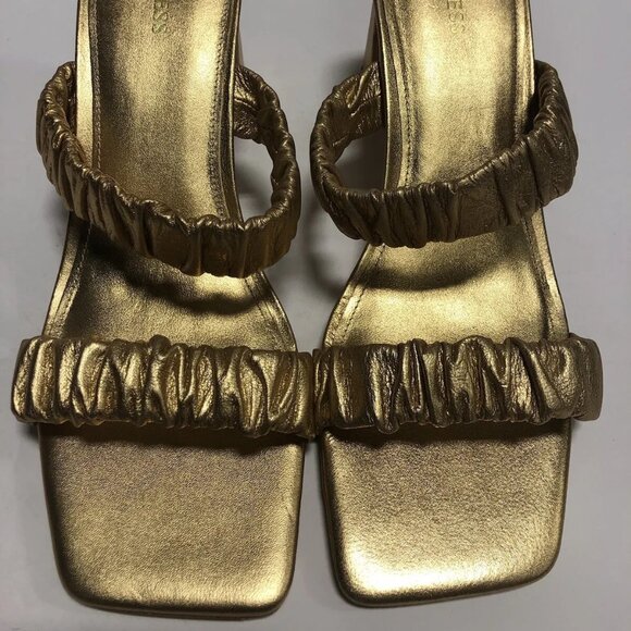 Guess Women’s Aindrea, Gold Block Heel Sandals, Size 11M - Picture 3 of 6